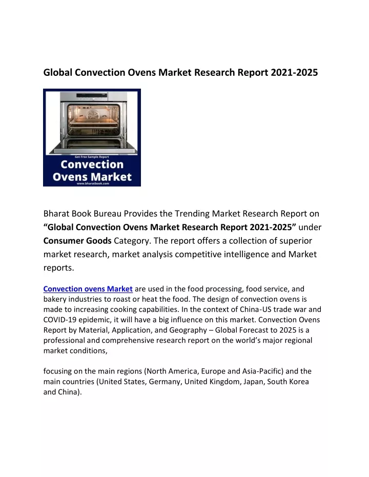 global convection ovens market research report