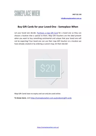 Buy Gift Cards for your Loved One - Someplace When