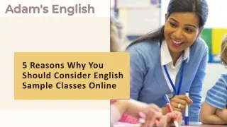 Join Sample Classes For English Online | Adam’s English
