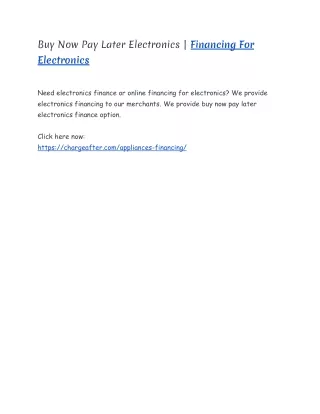 buy now pay later electronics financing