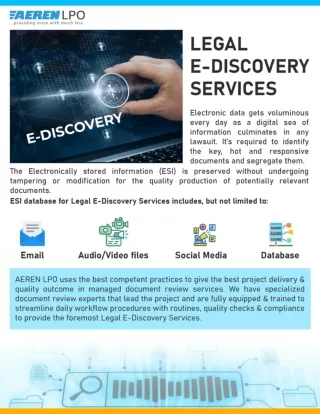 Legal E- Discovery Services