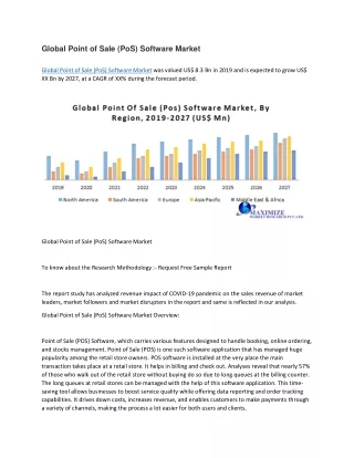 global point of sale pos software market