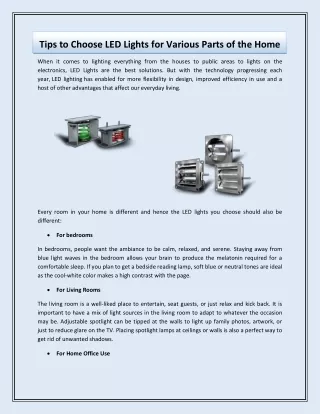 tips to choose led lights for various parts