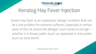 kenalog hay fever injection