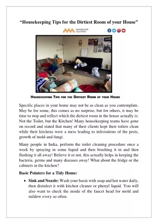 housekeeping tips for the dirtiest room of your