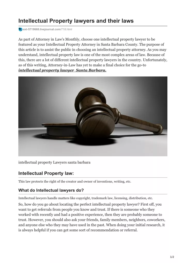 intellectual property lawyers and their laws
