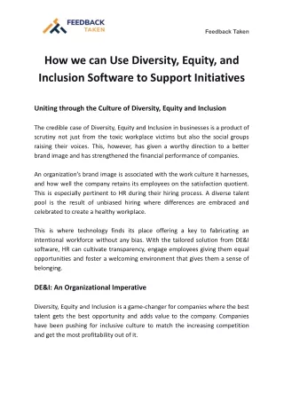How we can Use Diversity, Equity, and Inclusion Software to Support Initiatives
