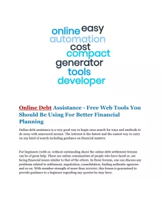 online debt assistance free web tools you should
