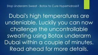 stop underarm sweat botox to cure hyperhidrosis