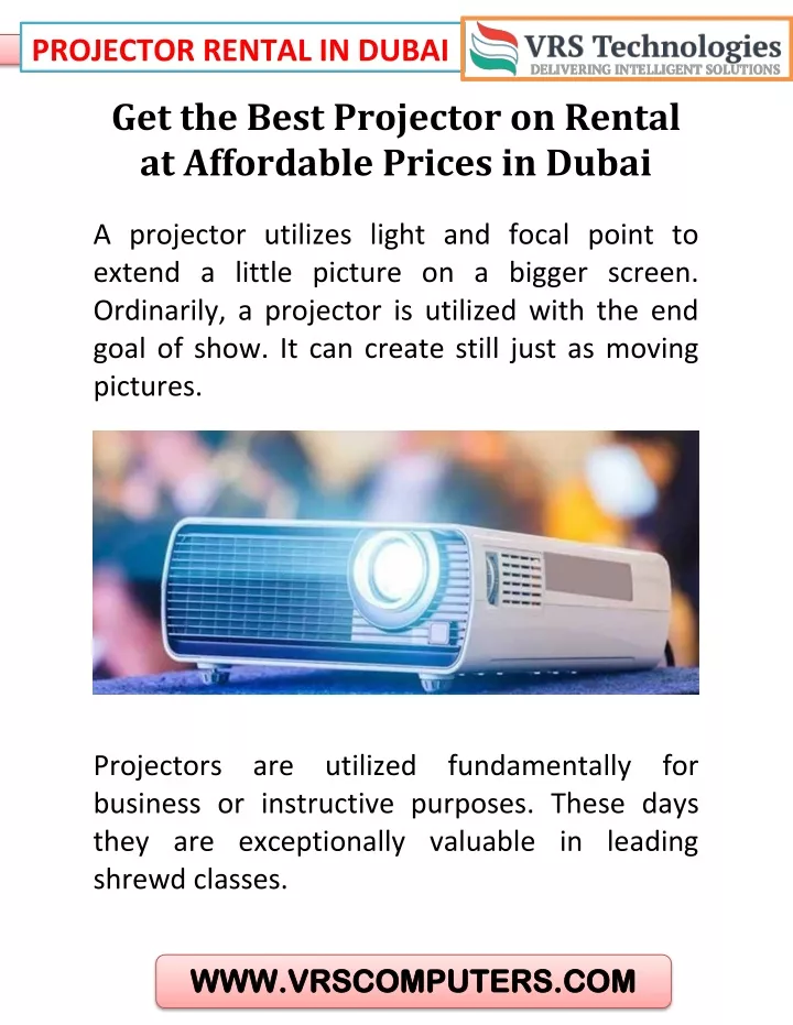 projector rental in dubai