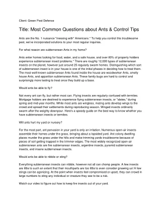 client green pest defense title most common