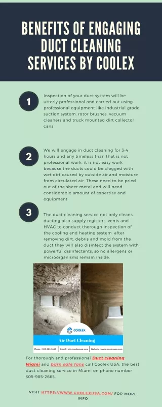 Benefits of engaging duct cleaning services by Coolex