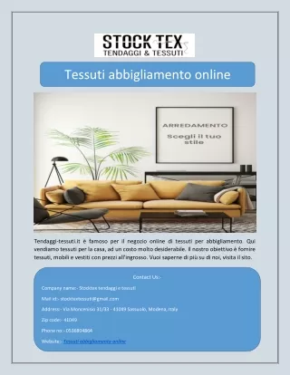tessuti abbigliamento online