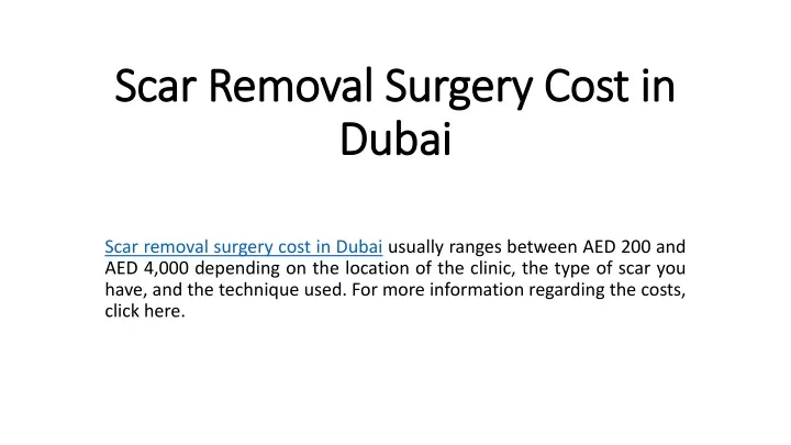 scar removal surgery cost in dubai