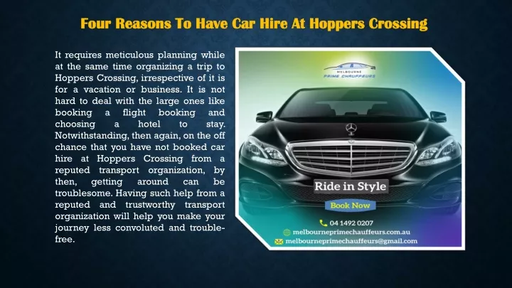 four reasons to have car hire at hoppers crossing
