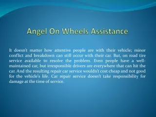 On Road Tire Services In Indiana | Angel On Wheels Assistance