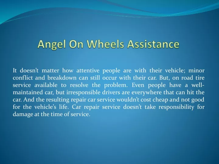 angel on wheels assistance