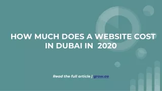How Much Does a Website Cost in Dubai?