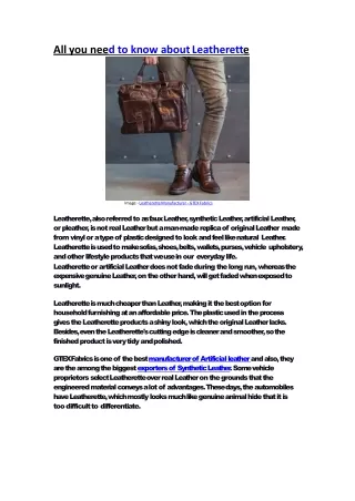 all you nee d to know about leatherett e