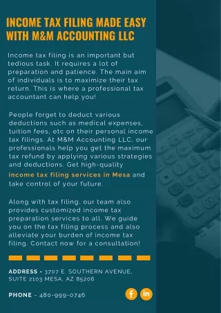 Income Tax Filing Made Easy with M&M Accounting LLC