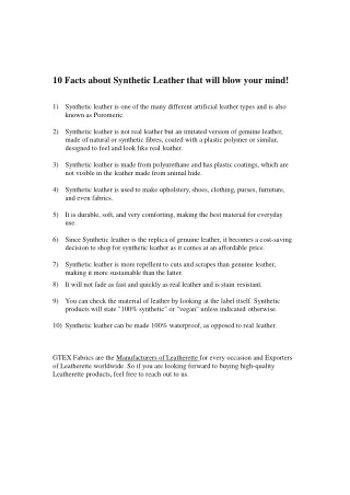 10 facts about synthetic leather that will blow