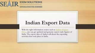 Indian Export Data
