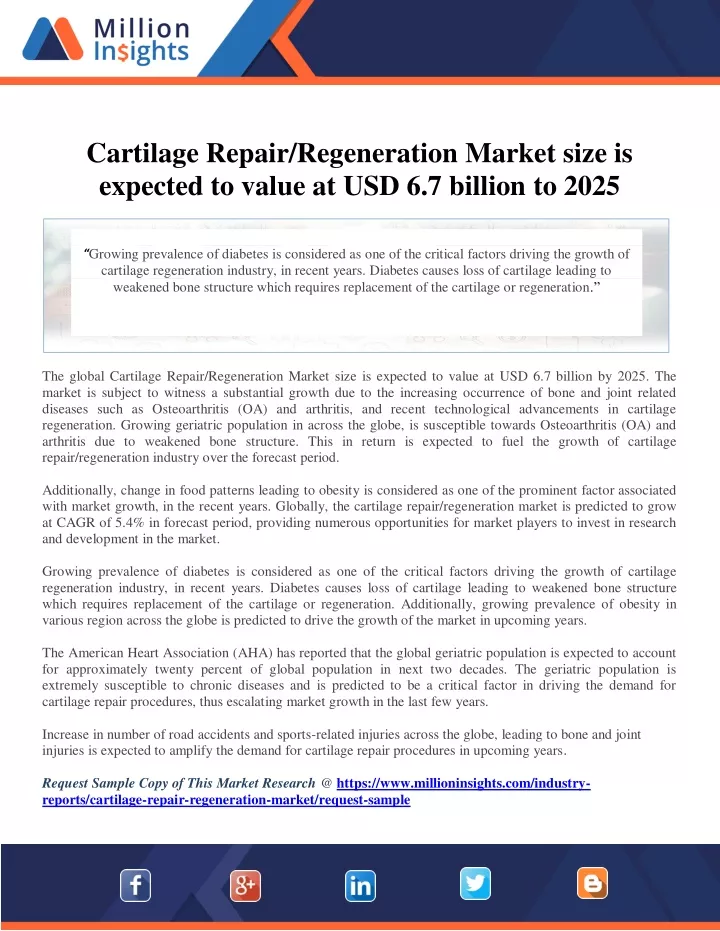 cartilage repair regeneration market size