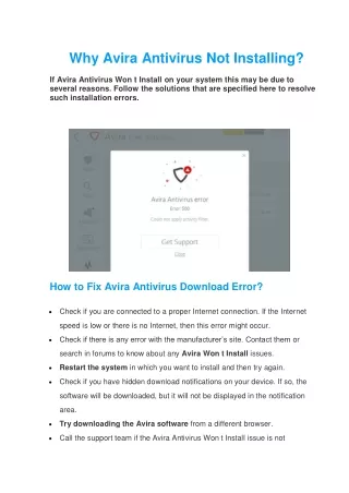 why avira antivirus not installing