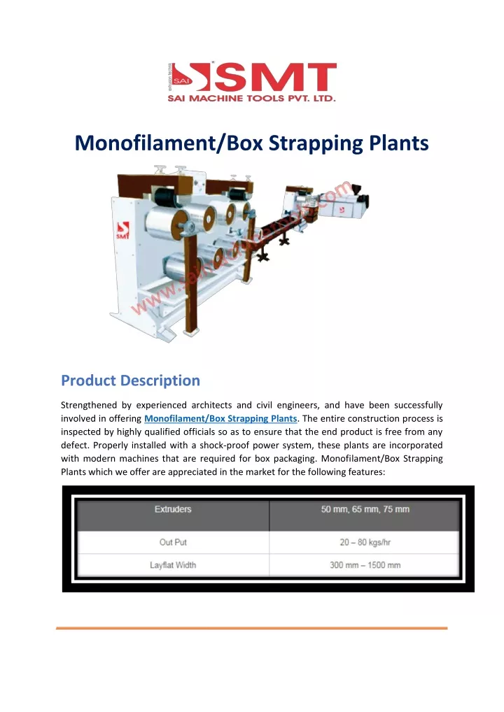 monofilament box strapping plants