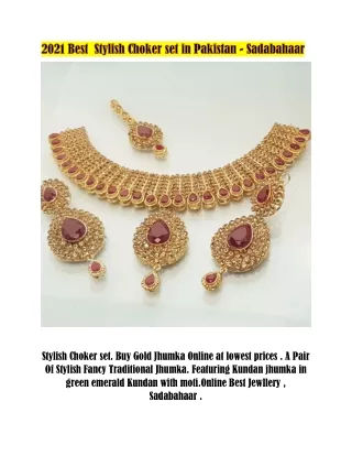 stylish choker set buy gold jhumka online