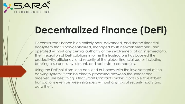 decentralized finance defi