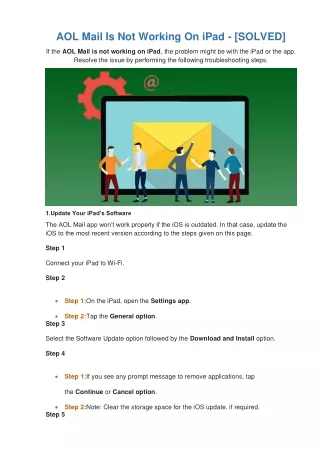 aol mail is not working on ipad solved