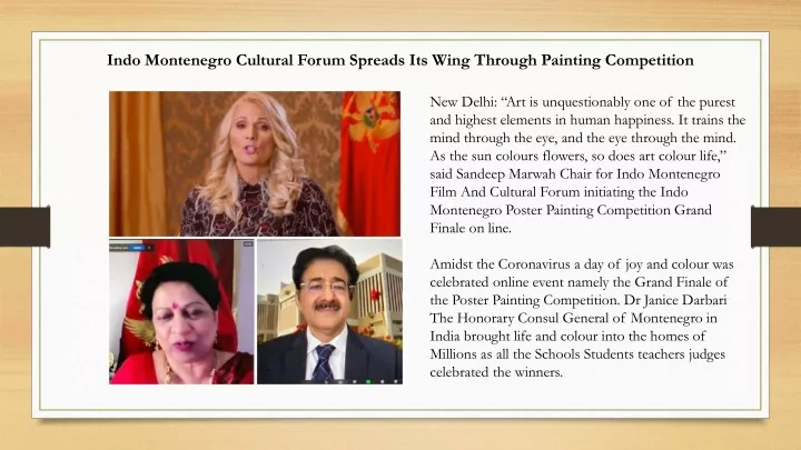 indo montenegro cultural forum spreads its wing