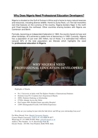 Why Does Nigeria Need Professional Education Developer1