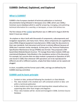 S1000D: Defined, Explained, and Explored / Code and Pixels