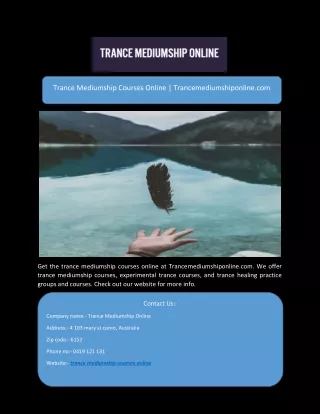 Trance Mediumship Courses Online | Trancemediumshiponline.com