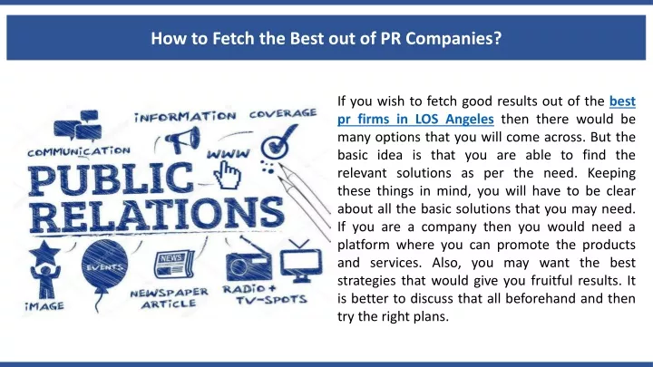 how to fetch the best out of pr companies