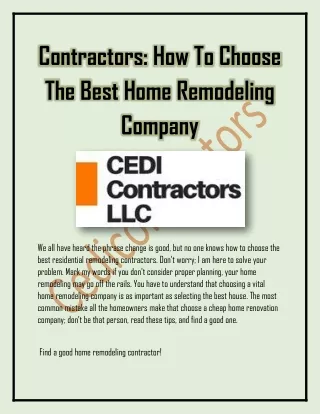 Cedicontractors Service in Round Rock,Tx City.