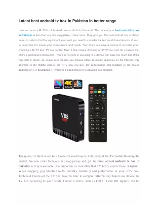 latest best android tv box in pakistan in better