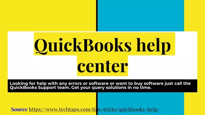 quickbooks help center