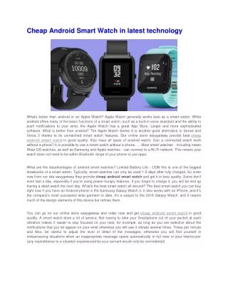 cheap android smart watch in latest technology