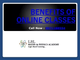 BENEFITS OF ONLINE CLASSES