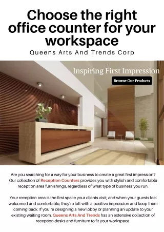 choose the right office counter for your