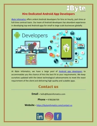 Hire Dedicated Android App Developers