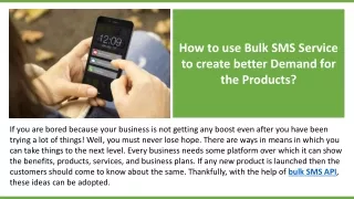 how to use bulk sms service to create better