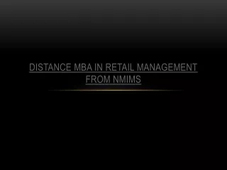 Distance MBA in Retail management from NMIMS