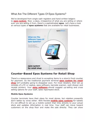 What Are The Different Types Of Epos Systems