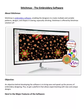 Stitchmax - Embroidery Software