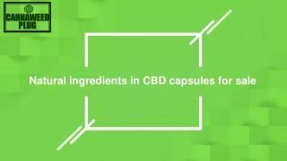 Natural ingredients in CBD capsules for sale