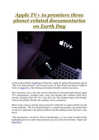 apple tv to premiere three planet related